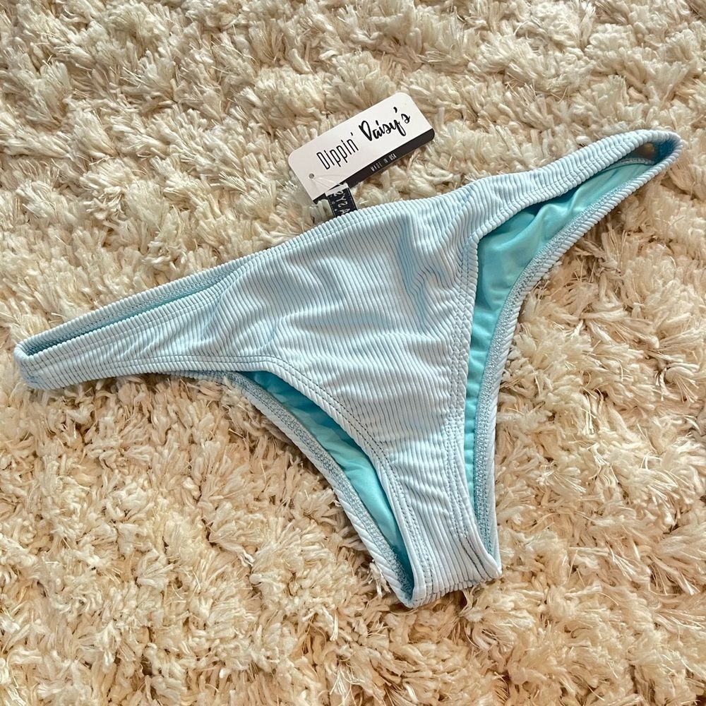 Nwt Dippin’ Daisy’s ribbed baby blue cheeky bikini bottom